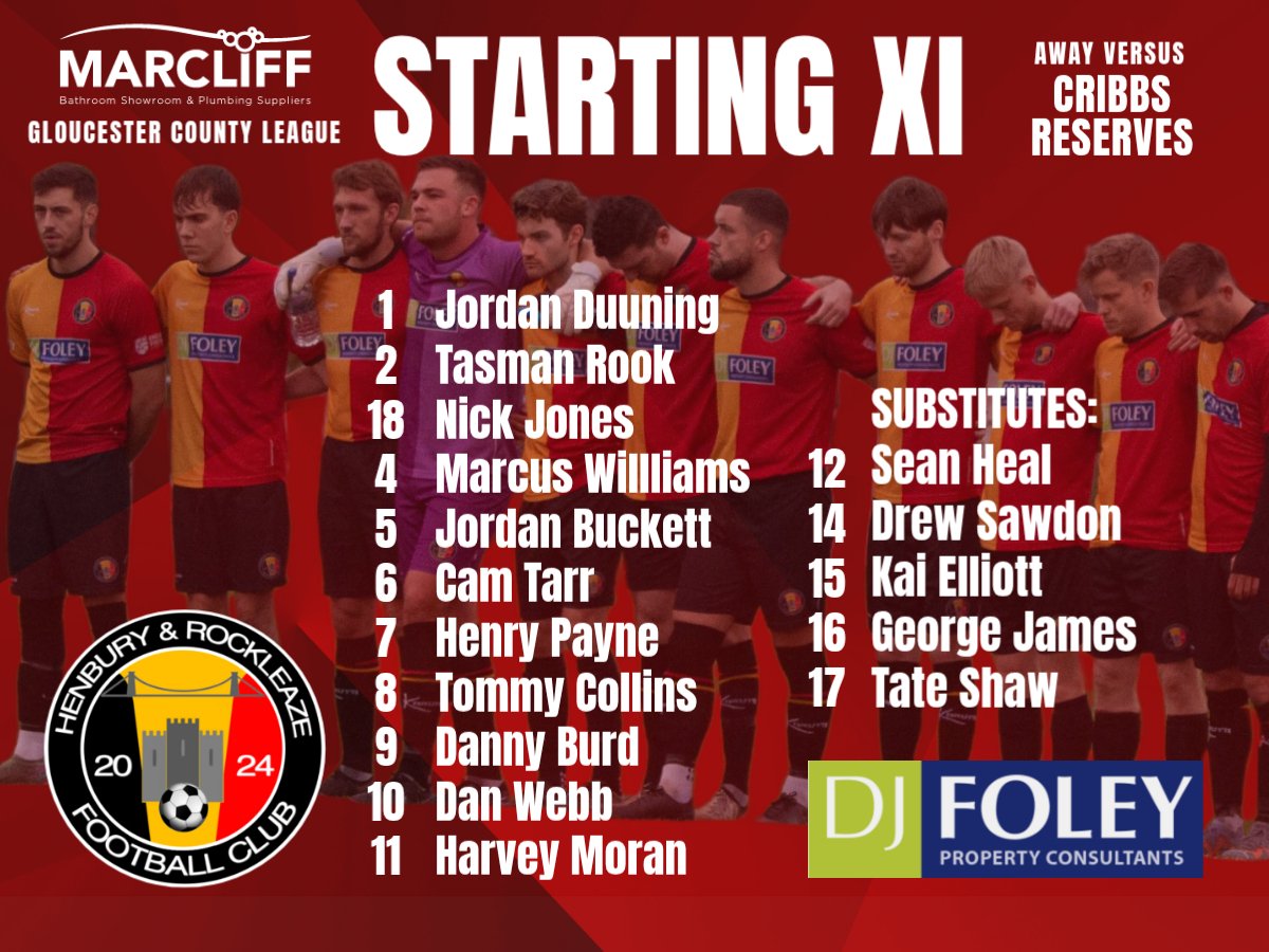 Today's Line Up v Cribbs Reserves

<a href="/CribbsFC/">Cribbs Football Club</a> <a href="/GlosCounty/">Glos County League</a> <a href="/swsportsnews/">South West Sports News</a>