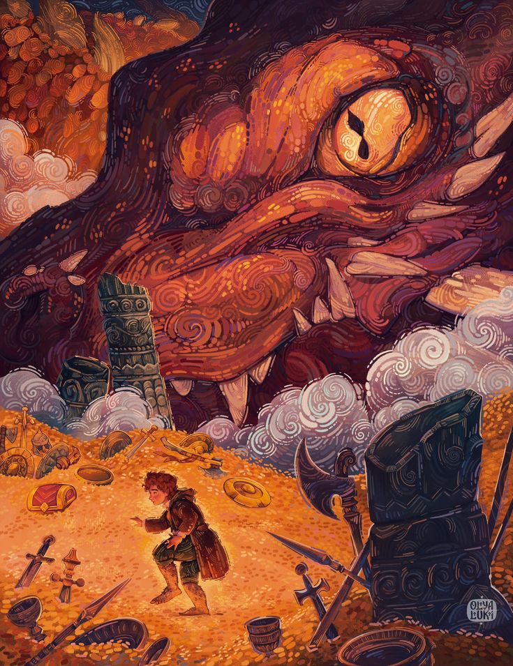 TolkienWonder's tweet photo. Smaug's Lair by Olya Luki https://t.co/Rw1ZeftRKX