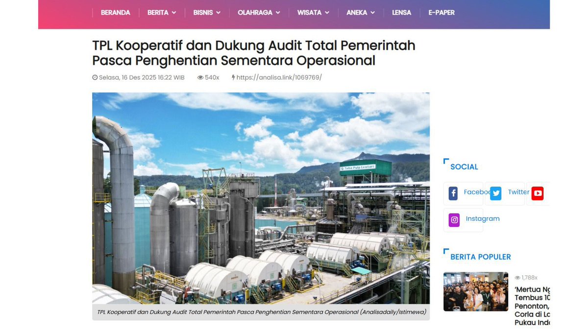 Toba Pulp Lestari mendukung audit secara penuh demi tata kelola yang lebih optimal. Keren banget, bro! Semoga hasil evaluasi membawa perubahan positif.