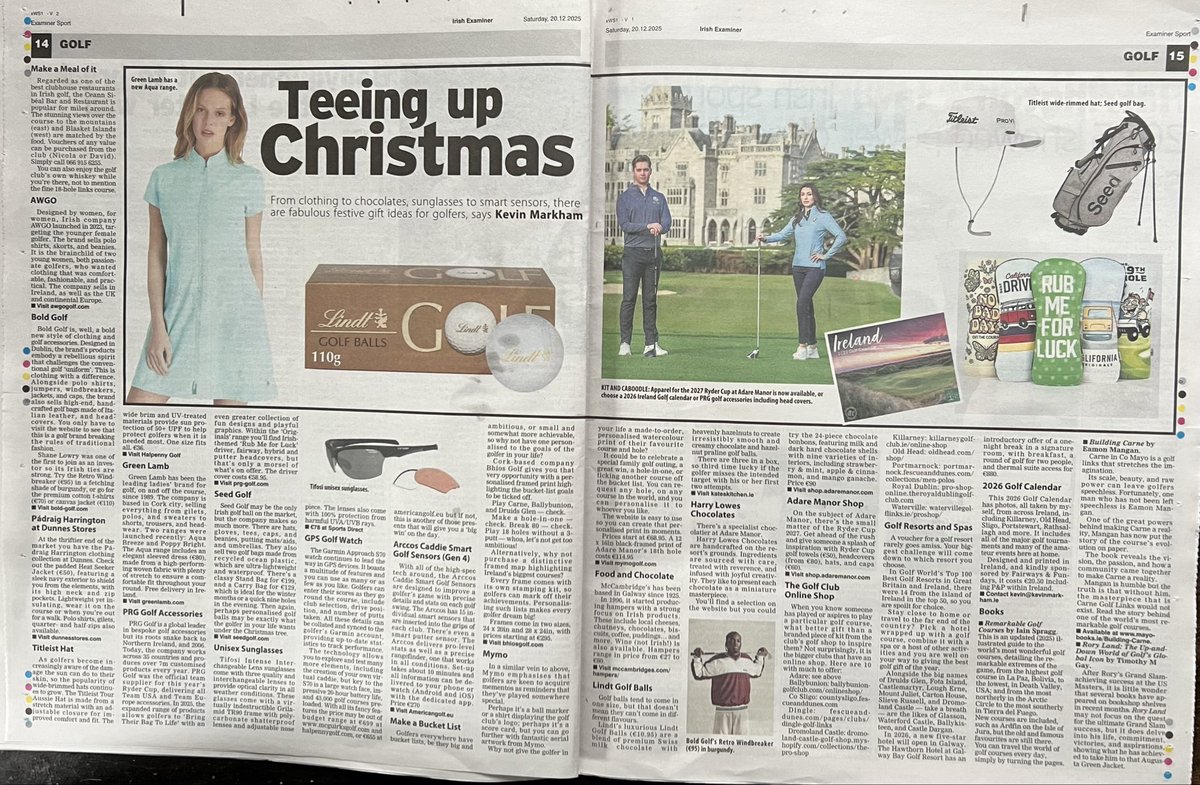 🎄🎅Christmas Gifts for Golfers🎄🎅

A touch late in the day… but a long list of ideas here. 

irishexaminer.com/sport/golf/ari…