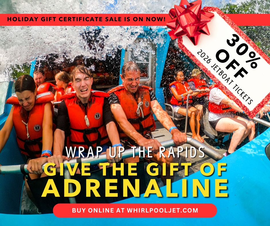 Still shopping? We’ve got you.
30% OFF Gift Certificates until Dec 24.
Instant delivery!

Buy now: whirlpooljet.com/gift-certifica…

 #GiftOfAdrenaline #HolidayGiftIdeas #AdventureGifts #JetBoatExperience #NiagaraAdventures #GiftCertificates #ExperienceGifts