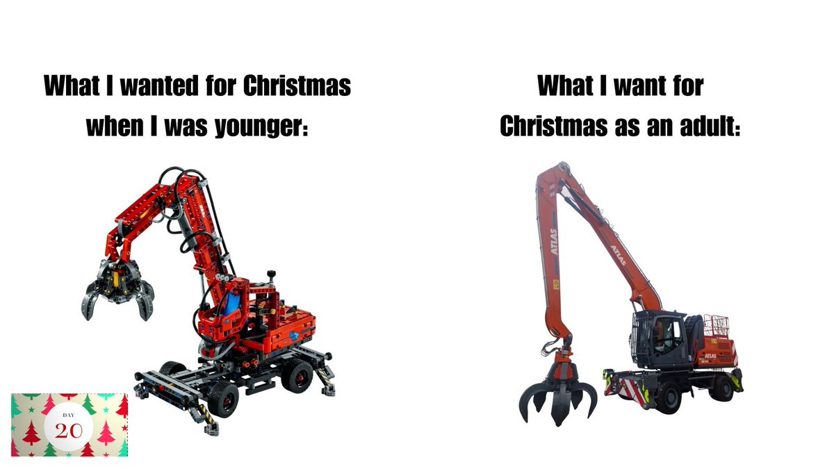Day 20 - Proof that growing up doesn’t change your taste… just the scale. Luckily we have the real deal in stock and ready to go... get in touch now on 0800 995 6995 

#ATLAS #MaterialHandling #ScrapandWasteMachinery