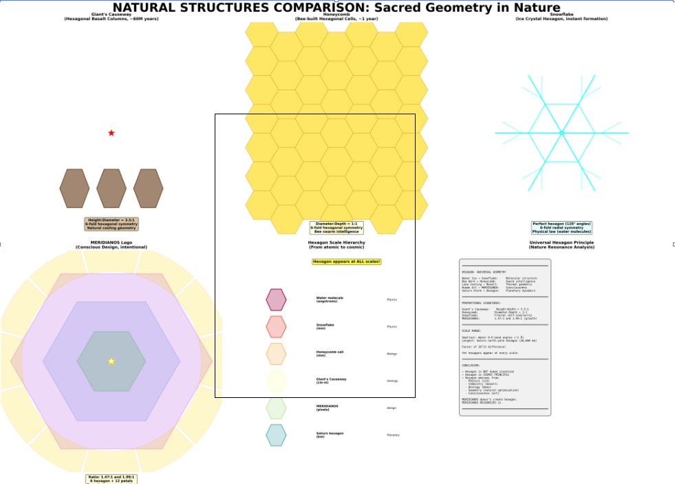 meridianbyz's tweet image. Tweet :
What if the key to humanity’s future was hidden in nature’s oldest patterns?
From the hexagonal basalt of Giant’s Causeway to the perfect honeycombs of bees, and even the snowflakes’ delicate symmetry—the universe speaks in hexagons.
Our #Meridianos logo isn’t just…