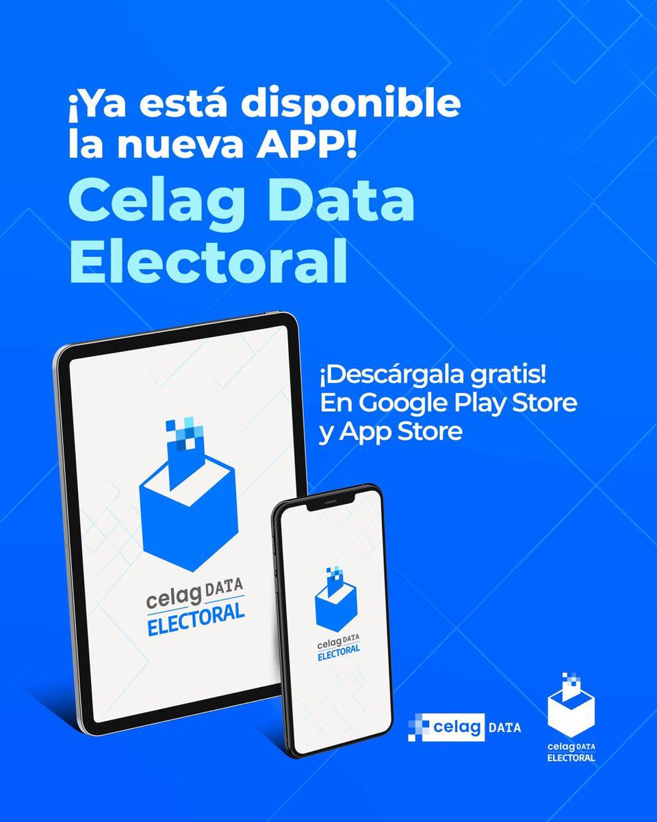 CELAGeopolitica's tweet image. 🌎🔥📱 ¡¡Ya está disponible la nueva App CELAG DATA ELECTORAL!!

🧐 ¿Para qué sirve? Puedes consultar cualquier resultado electoral en cualquier país de América Latina, en todo el Siglo XXI: nivel presidencial (primera y segunda vuelta), elecciones legislativas (diferenciando las…