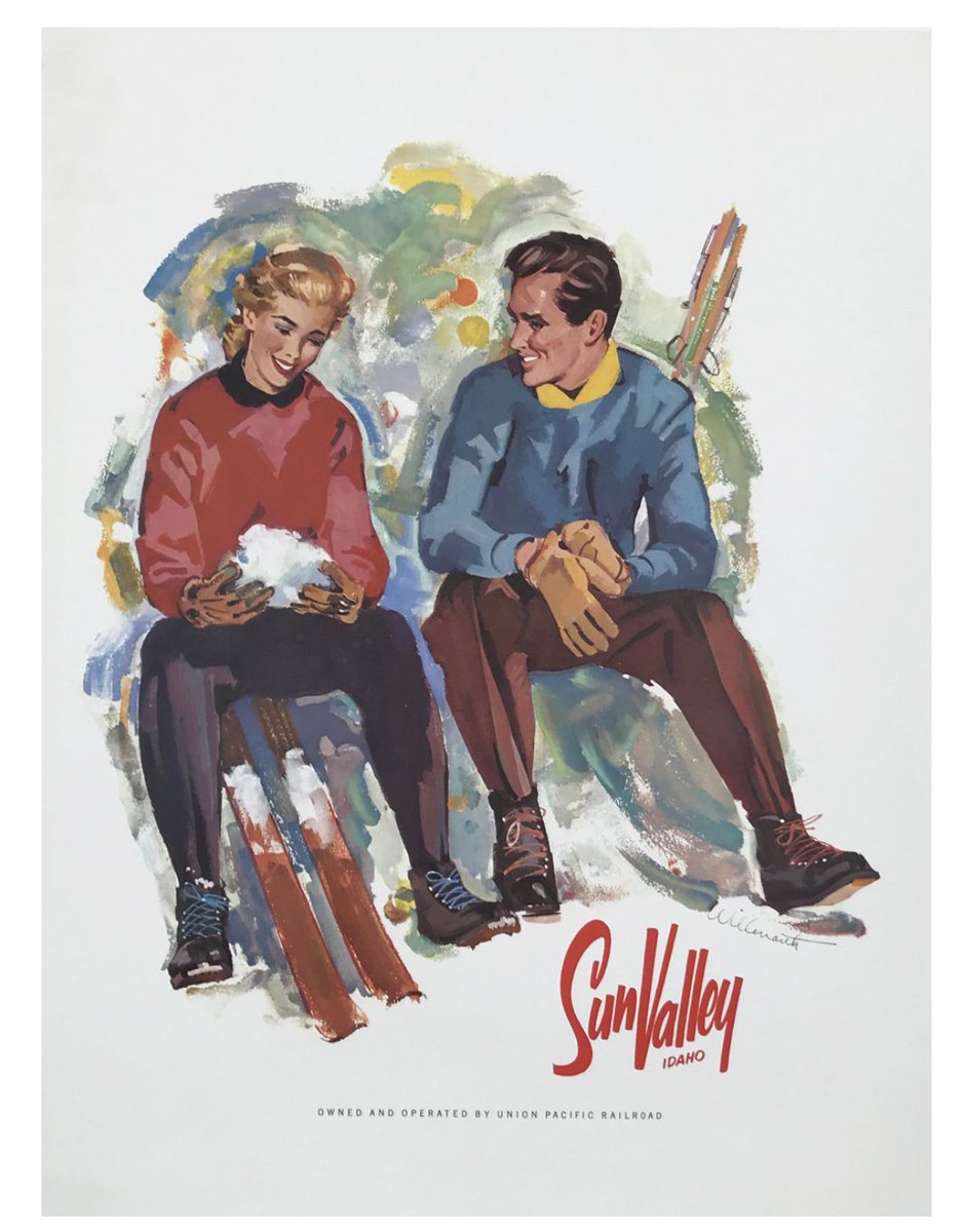 Antique_Posters's tweet image. Sun Valley, Idaho Union Pacific Railroad Poster by William Willmarth Original 1950's Vintage American Railroad Travel Advertisement Linen Backed.
#skiing #wintersport #travel #originalart 
Available on our website...
antiqueposters.com
