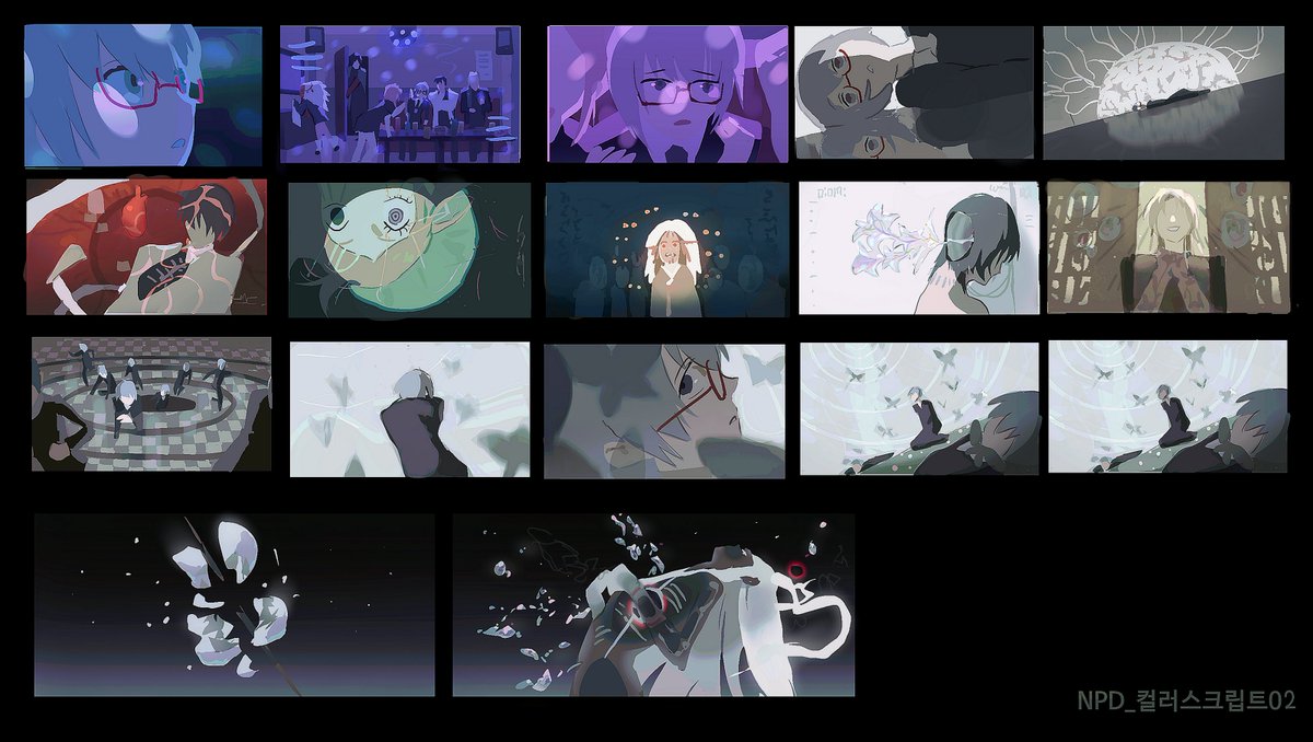 [Project NPD]  
컬러스크립트 작업물 입니다.
색감의 흐름을 신경쓰며 설계하였습니다.