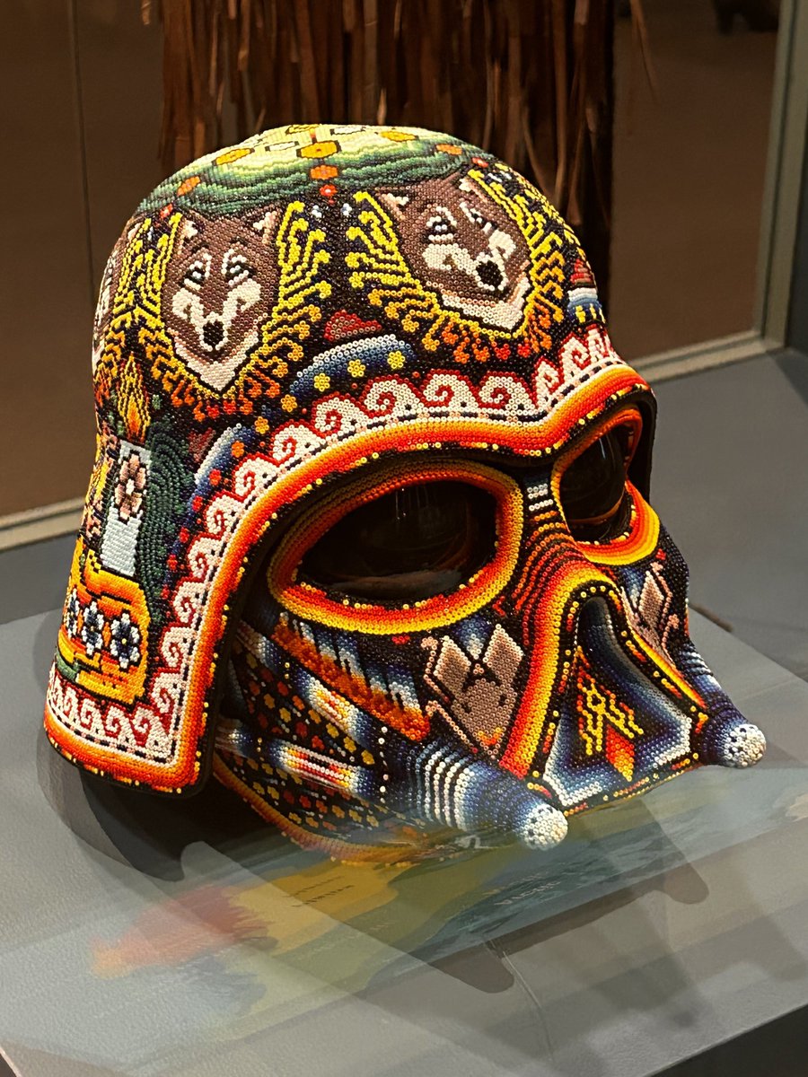 brettachapman's tweet image. Check out this absolutely amazing Indigenous representation of Darth Vader’s helmet by an artist named Álvaro Ortiz López-Pu that I saw at an Oklahoma museum! Very skilled work!
