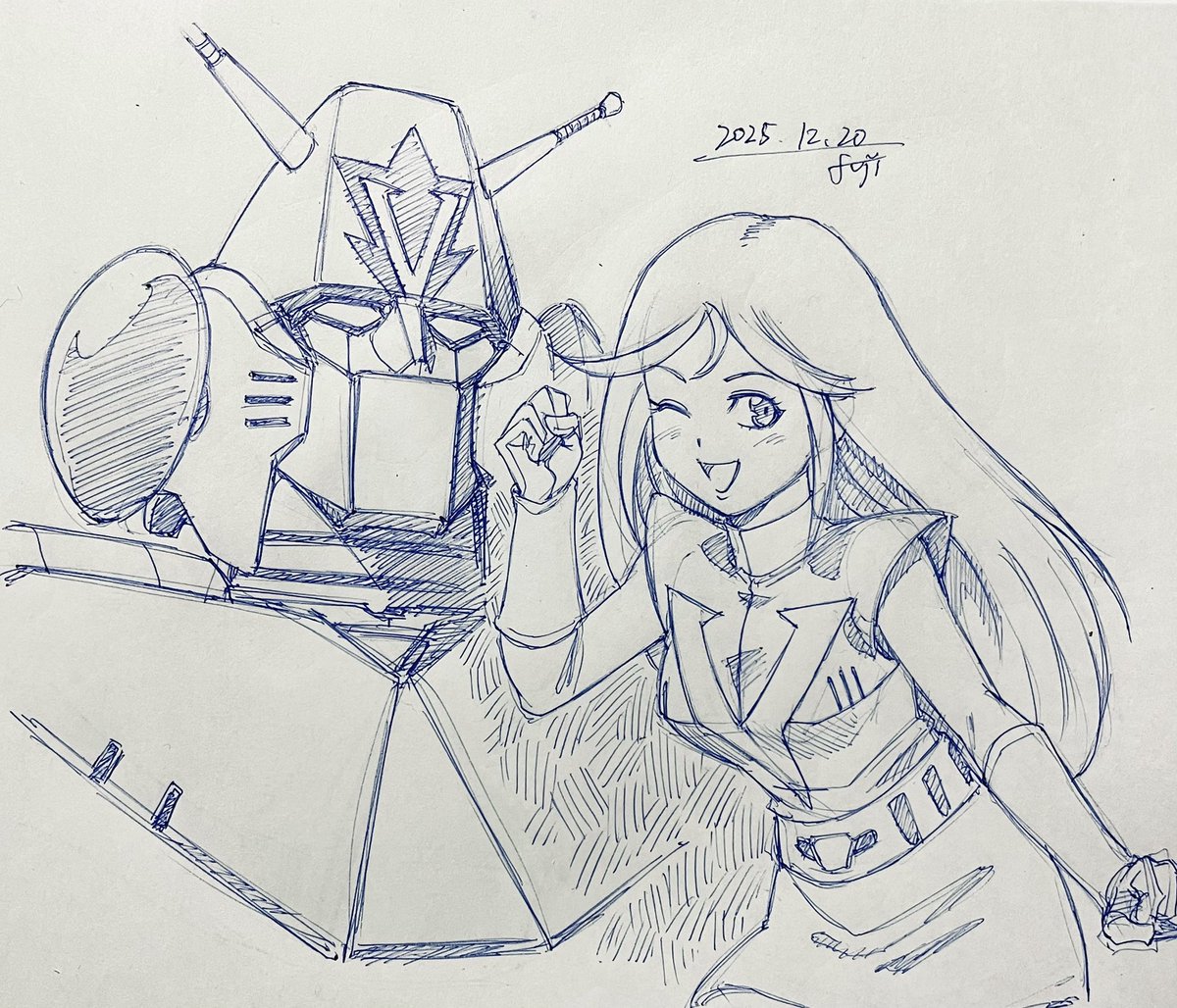 おやすみイラスト 本日はコンバトラーVのちずるさん！ その道の先輩