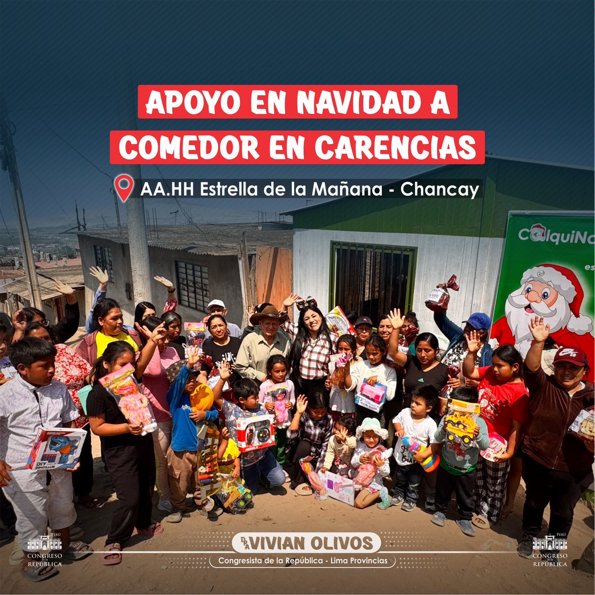 VivianOlivos's tweet photo. 🎄 Retorné a un comedor del AA.HH Estrella de la Mañana en Chancay
1️⃣ Apoyo por navidad
2️⃣ Apoyo a las madres
3️⃣ Ayuda dada hace meses
4️⃣ Compromiso de seguimiento

#Diciembre2025 #Navidad2025 #ConLaPoblación #RegiónLima #VivianOlivos #Abogando https://t.co/2OUA0VMAKZ