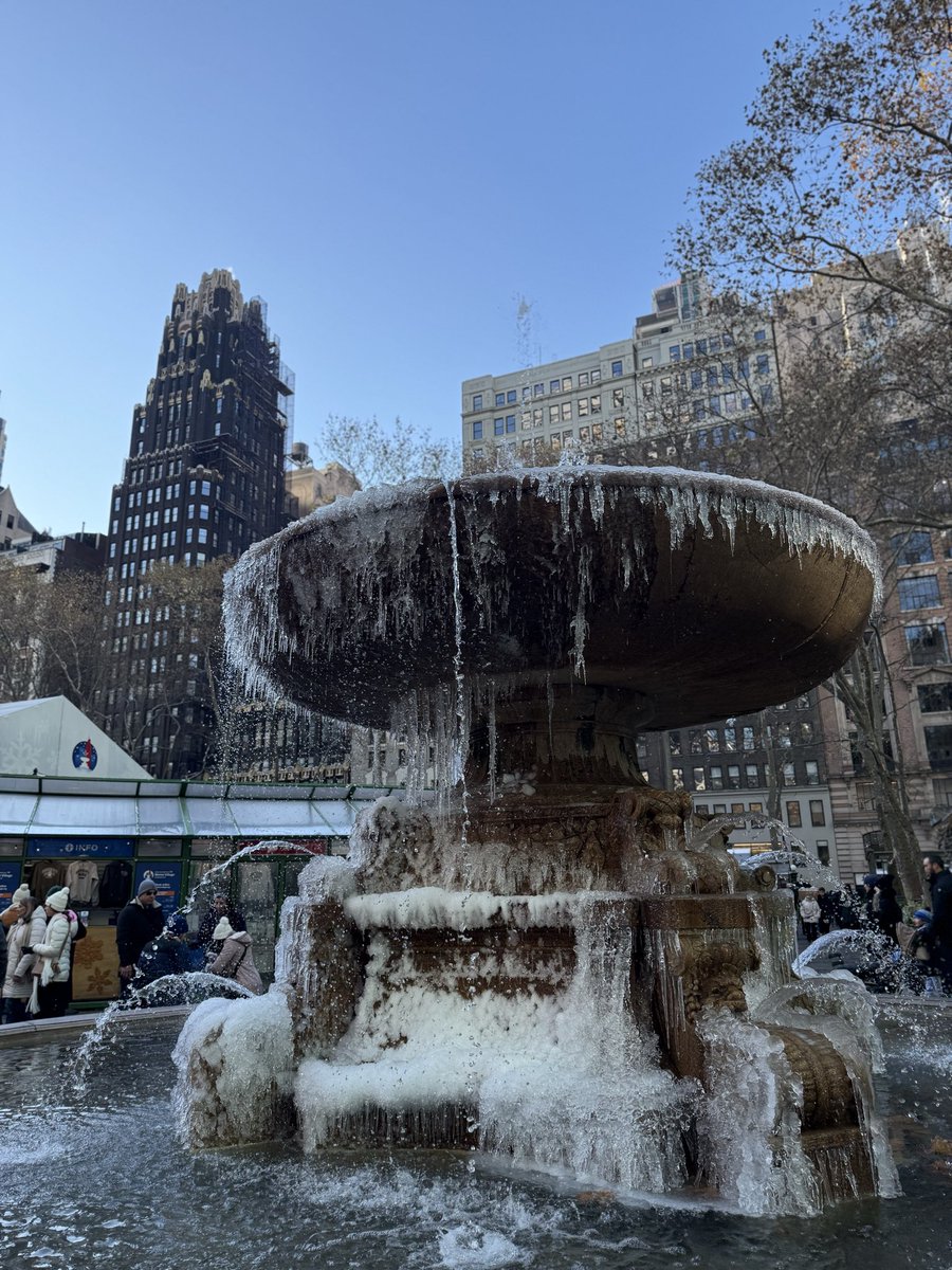 うずくまる鳩と凍る街路樹(ではなく噴水)

#TMNETWORK 
#WinterComesAround
#冬の一日