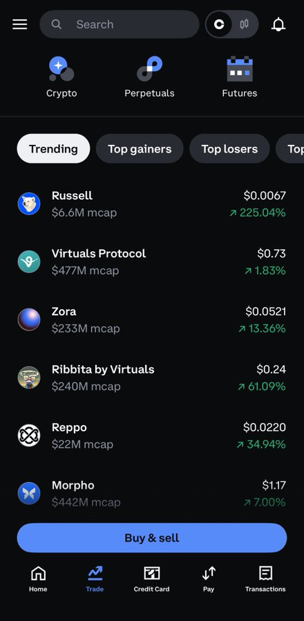 #1 on coinbase, dexscreener, bubble maps, base trending, dextools, btw <a href="/RussellDogCTO/">Russell</a>