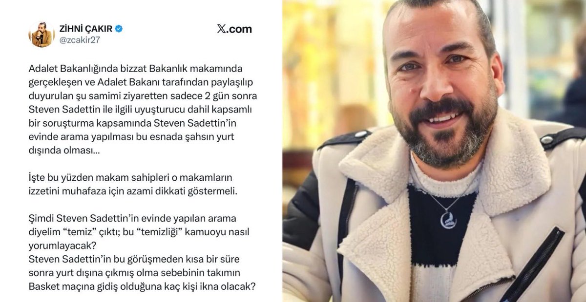 #SONDAKİKA | Gözaltına alınan Gazeteci Zihni Çakır tutuklandı.

• Gece gözaltına alınan Zihni Çakır’ın evinde arama yapıldığı öğrenildi.

• Zihni Çakır, Sadettin Saran’la ilgili Yılmaz Tunç’u zan altında bırakan bir paylaşım yapmıştı.