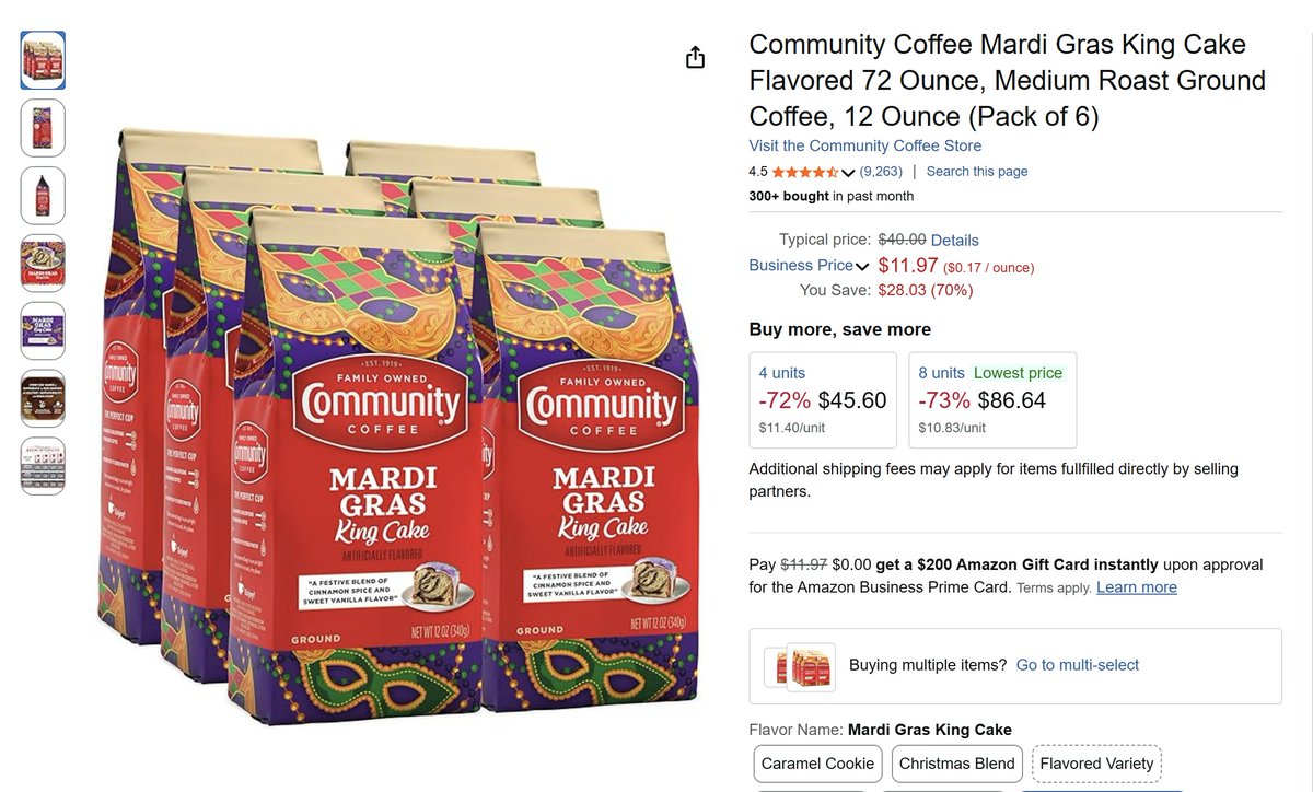 Pricerrors's tweet photo. Amazon Business Price Error?

6 Pack - Coffee showing for only $11 (Should be $40)

Price shows on Amazon Business account only 

https://t.co/CfJgNydrlI https://t.co/AcHfRo8XE5