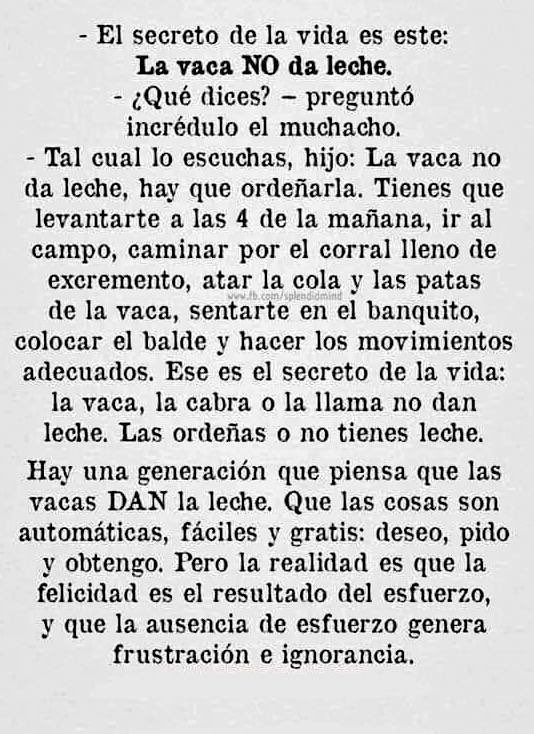 Dr_Blazquez's tweet photo. Secreto de vida: "la vaca no da leche" vía @juanpabloswett https://t.co/B3VRFFryFE