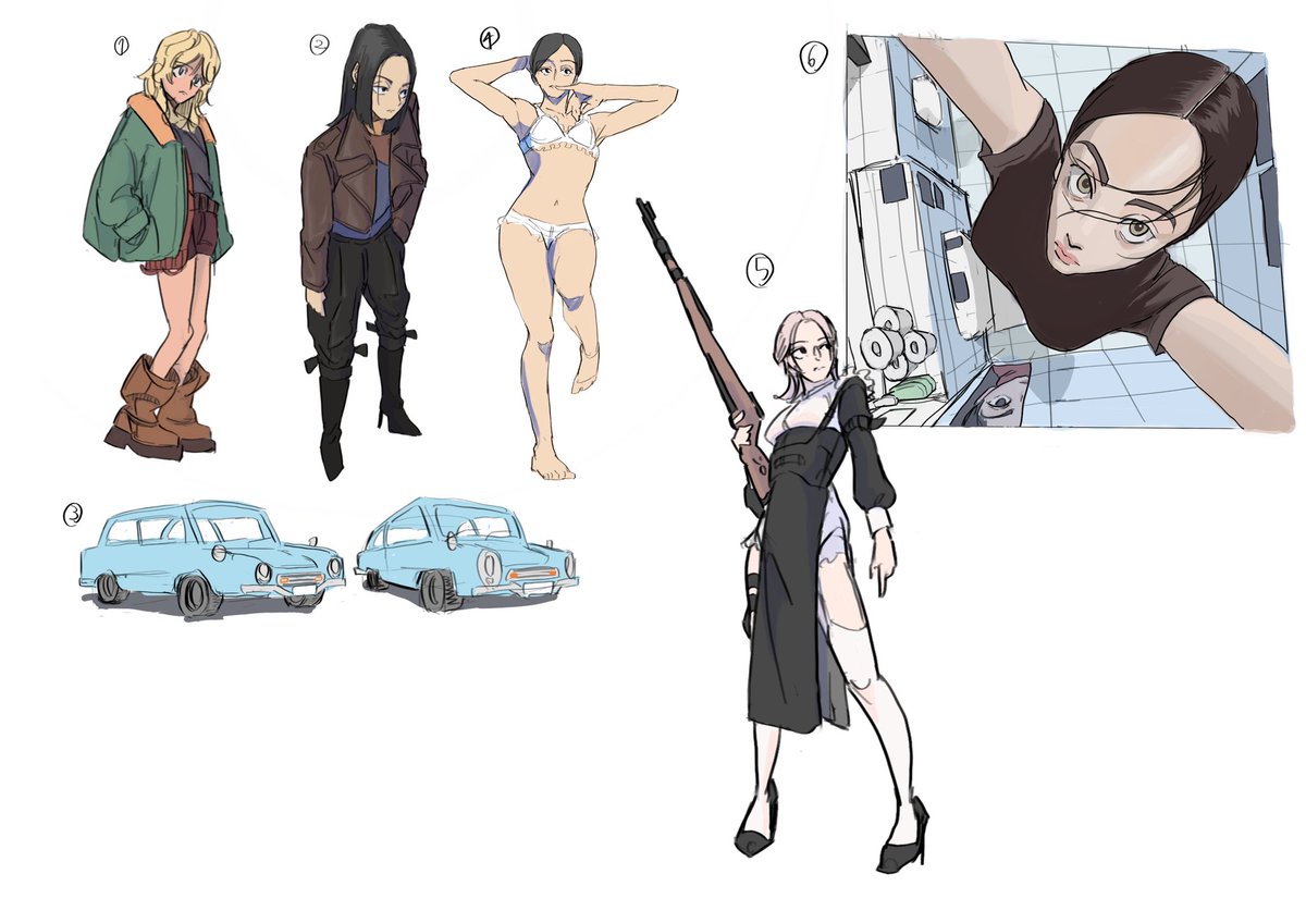 j__eeerrryyy's tweet photo. プロクリさわってみて、少し絵が溜まったので載せます！（勉強として描いてるので、これらのほぼほぼPinterest見て描いてますオリジナルじゃないです） https://t.co/nP5fHhIF1L