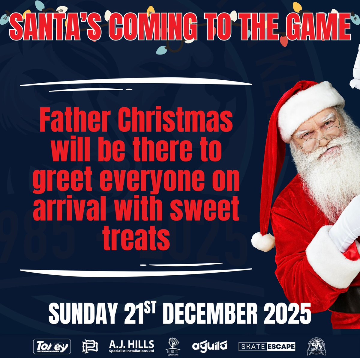 InvictaDynamos's tweet image. A very special guest is joining us at the rink this evening! 🎄⛄🎁

As you arrive, keep your eyes peeled for the one and only Father Christmas 🎅🏻

Stop by to say hello 👋, enjoy some sweet treats 🍬, and grab a festive photo 😁 with the main man himself.

Ho Ho Ho!