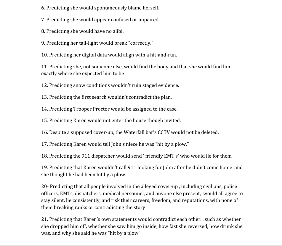 Another reminder on what would be needed to frame Karen Read