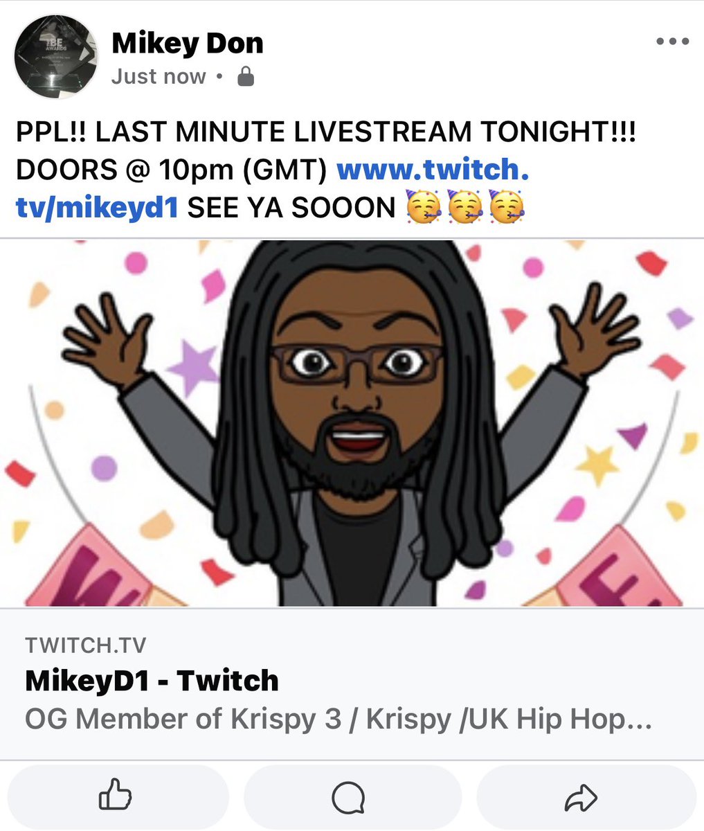 Mikeydon1's tweet photo. PPL!!! LIVESTREAM TONIGHT!!! 10pm (GMT). SEE YA SHORTLY!!! 🥳🥳 https://t.co/eQrxL7yTVQ