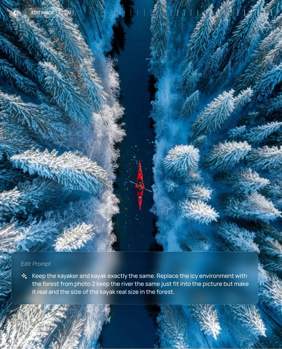gleemaistudio's tweet photo. One kayak. Endless worlds. 🌊🛶
Same prompt, different perspectives.
Swipe to explore.

#gleemstudio #aiart #promptdesign #prompting #visualexploration #aestheticvisuals #cooltones #digitalnature #aiinspiration https://t.co/TfMDQU8I1T