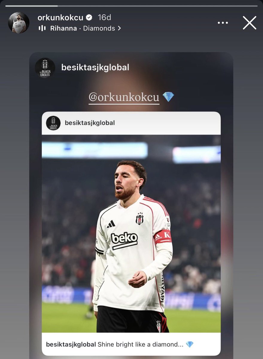 Kaptanımız Orkun Kökçü’nün paylaşımı.

“Diamond. 💎”