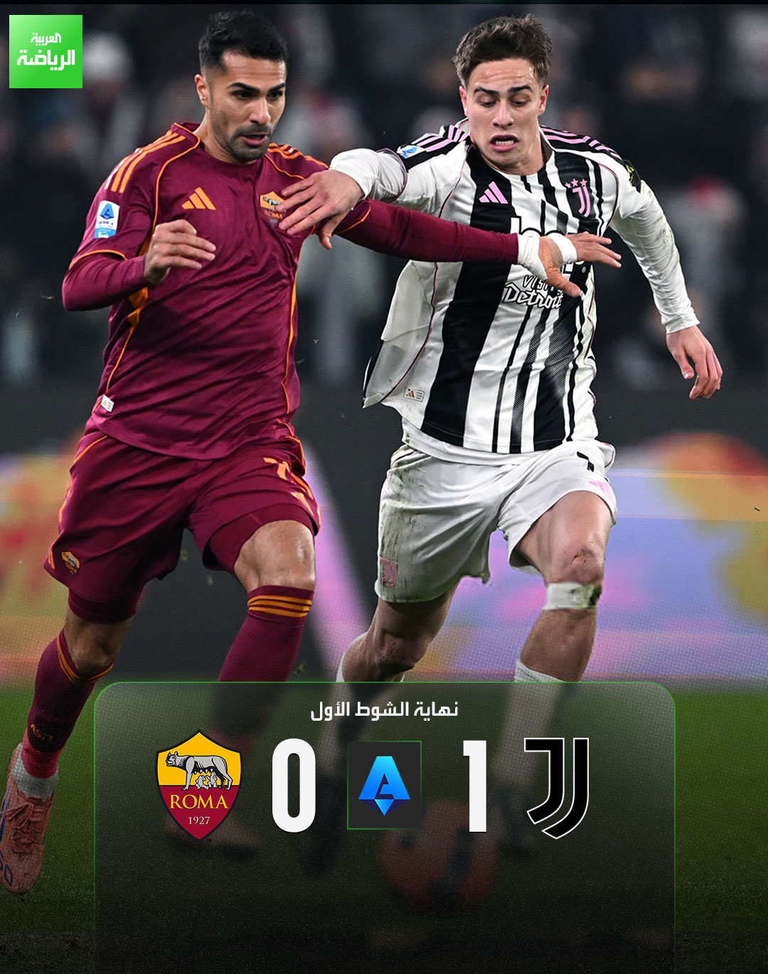 كونسيساو يضع يوفنتوس في المقدمة مع نهاية الشوط الأول. يوفنتوس 1 (كونسيساو) روما 0. الدوري الإيطالي. أليانز 