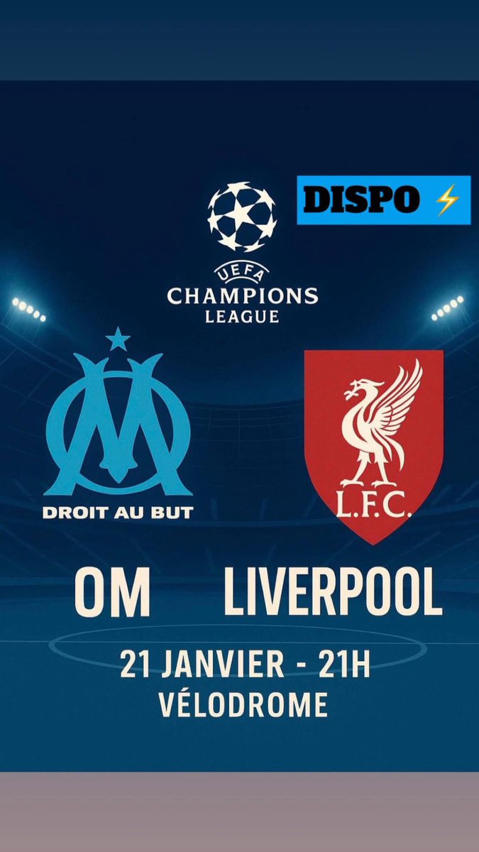 3 virages sud à vendre
OM-LIVERPOOL
140€ la place
Mp
Preuves de ventes à l’appui , je suis serieux
<a href="/biloEntraide/">OM BILLETS 🎟️</a> <a href="/PlacesOm/">PlacesOM</a> <a href="/PlacesOM_/">Places OM 🎟️</a> #TeamOM
