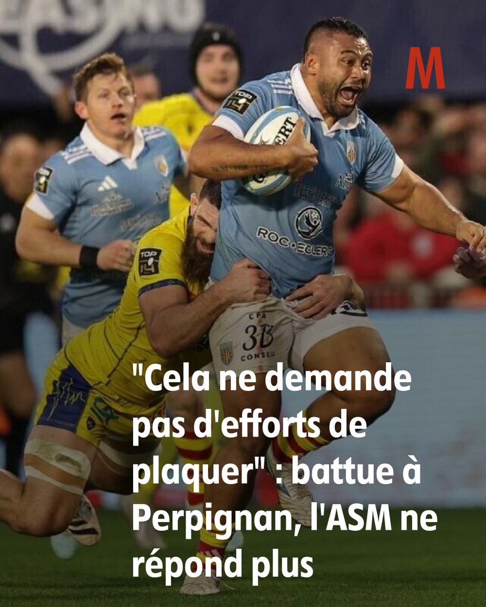 Rugby | Top 14 
"Cela ne demande pas d'efforts de plaquer" : battue chez la lanterne rouge Perpignan, l'ASM Clermont ne répond plus #USAPASM 
➡️ l.lamontagne.fr/FFb