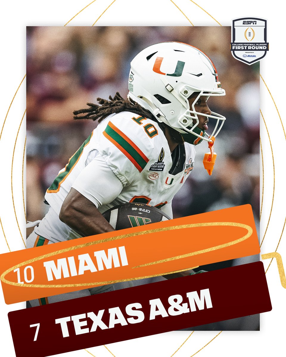 MIAMI WINS ITS FIRST CFP GAME 🙌 

The Canes snap Texas A&amp;M's undefeated record at Kyle Field...