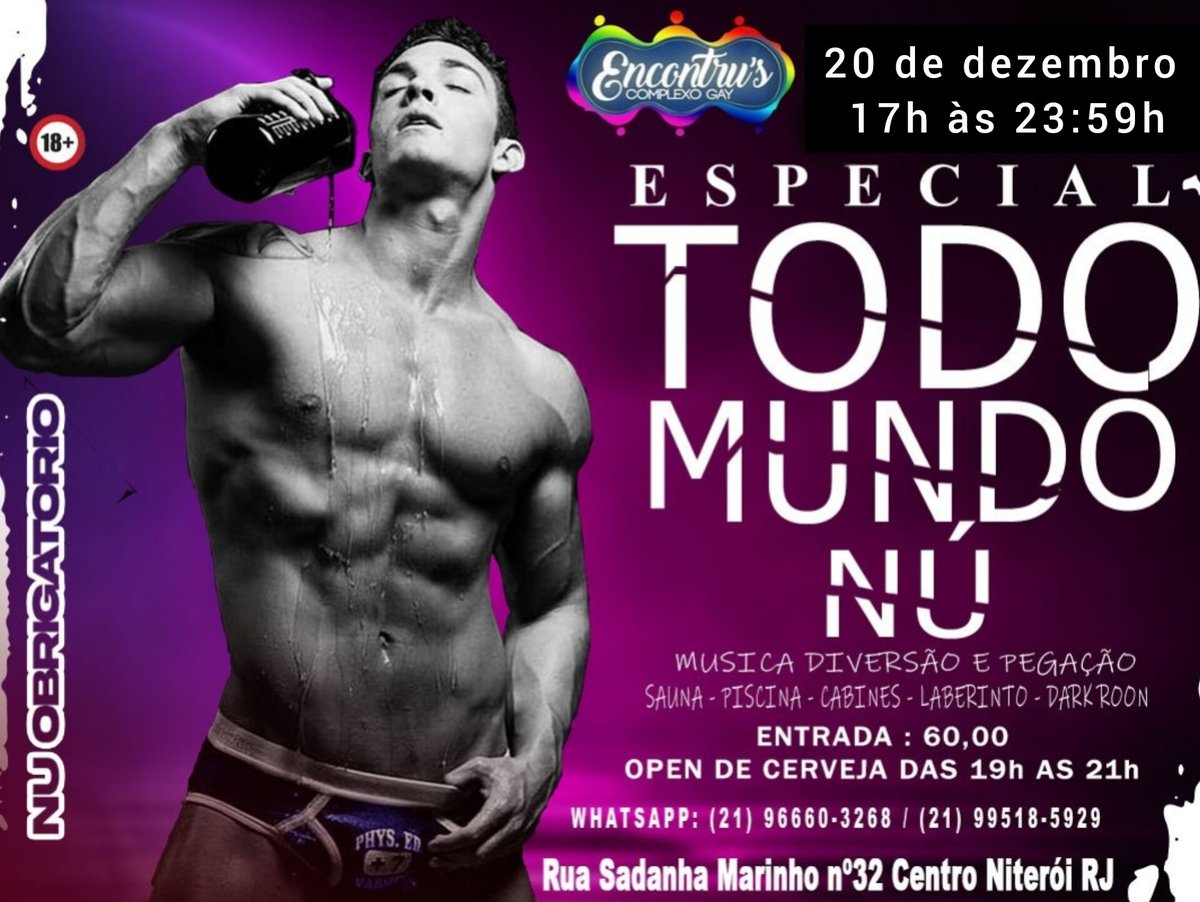 encontrusnit's tweet photo. Hoje a partir das 17h aqueles que adoram locais de nudismo se prepare que hoje nós temos nossa temática nudista
🍆TODO MUNDO NU🍑
Totalmente climatizado confortável e futurista para todos que querem algo para relaxar se divertir
🍻OPEN BAR DAS 19h as 21h🍹
Entrada 60,00 https://t.co/a2OfCmHfEn