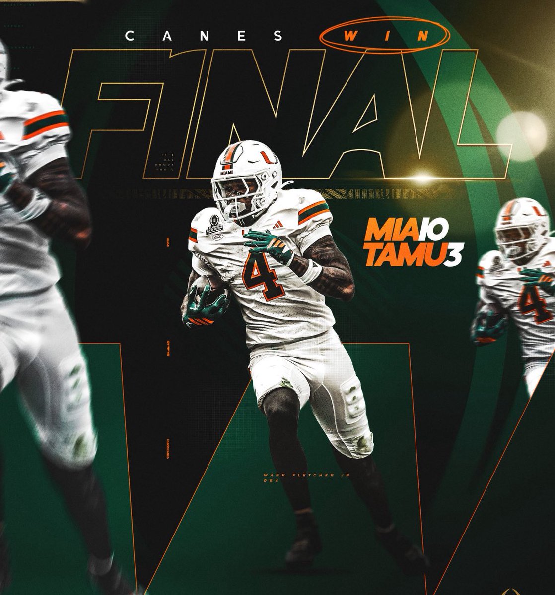 NickyCashin's tweet photo. NCAAF 3U Free Winner 💵 

Miami Hurricanes +3 (-110) 3U ✅

4-1 (80%) Last 5 Free Plays 📈

The King of College Football has arrived.

Who CASHED this one with Nicky? 🐐 https://t.co/GXebaHmBVG