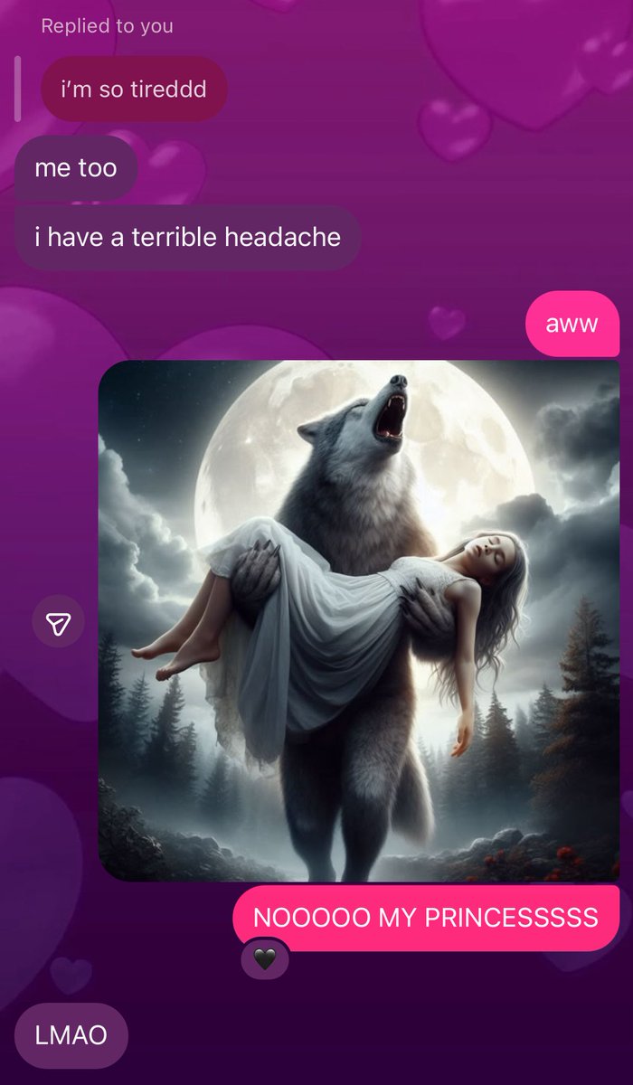 a lpha taker over when me princess feel bad. No good me must help 🐺