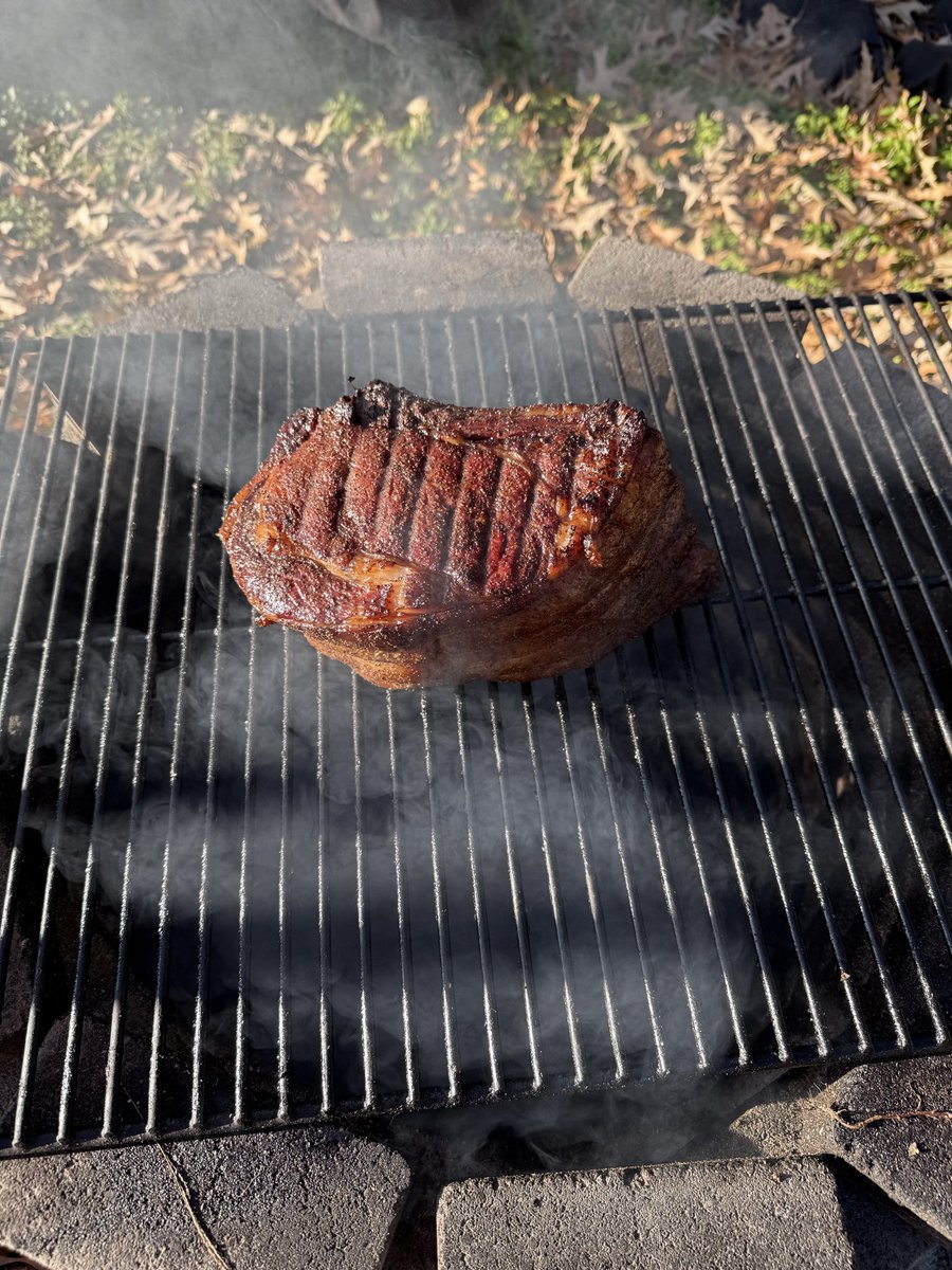 2 hours in on the smoked prime rib!