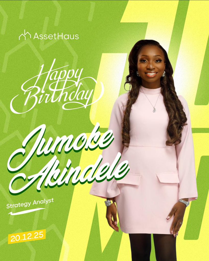 Celebrating excellence, insight, and quiet impact today
Happy Birthday to Jumoke Akindele <a href="/browneye_d/">Browneye_d</a> our Strategy Analyst at AssetHaus
Your clarity, dedication, and thoughtful approach behind the scenes help shape smarter decisions and stronger outcomes every day. 💚🥂