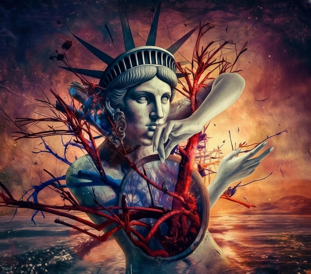 AImostReal's tweet photo. QT your symbolic intricate art
"Lady Liberty Asphyxiation"
Inviting:
@Runtelart
@art_muse
@LunasXplorer
Open to all https://t.co/o6QHv1dGrh