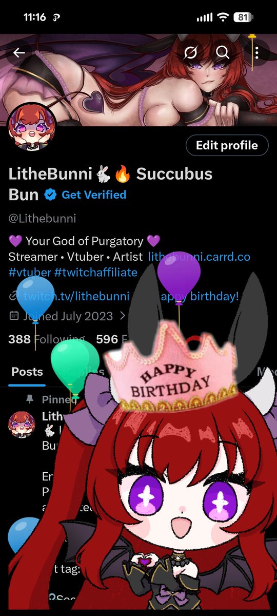 Lithebunni's tweet image. Today is my birthday!
I get balloons finally!

This year has been A LOT of ups and downs. Some really HARD downs but I'm grateful for everyone who's come on the ride with me. I love you all so much and hoping for a bright 2026!