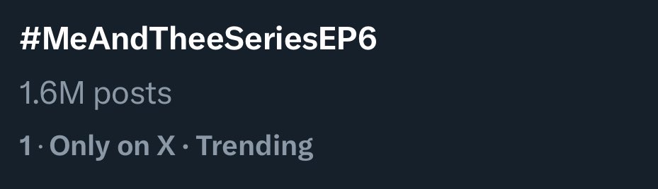 1.6M ✅✅✅

ล้านหกวิ่งจู๊ดตามมาติดๆค้าบ ไปกันต่อนะทุกคนนนน 💪🏻🤟🏻

#MeAndTheeSeriesEP6