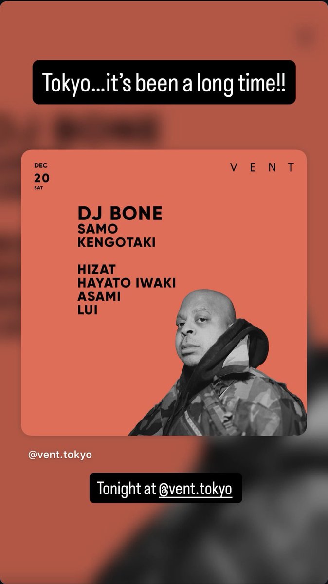 djbone313's tweet photo. Tonight I make my return to Tokyo @vent_tokyo https://t.co/EacRAOc9tr