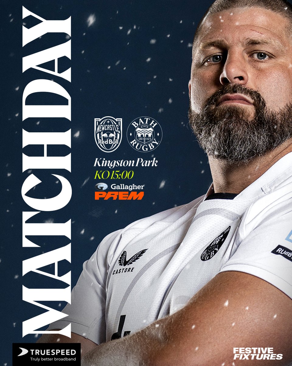 𝐌𝐚𝐭𝐜𝐡𝐝𝐚𝐲: Festive Fixture on the Tyne 🎄

🆚 | Newcastle Red Bulls v Bath Rugby
🏆 | Gallagher PREM Rugby Round 7
🕠 | 15:00 Kick-off
🏟️ | Kingston Park
📱 | Score updates on X
📺 | Watch live on <a href="/tntsports/">TNT Sports</a> 

🤝 <a href="/theTRUESPEED/">Truespeed</a>