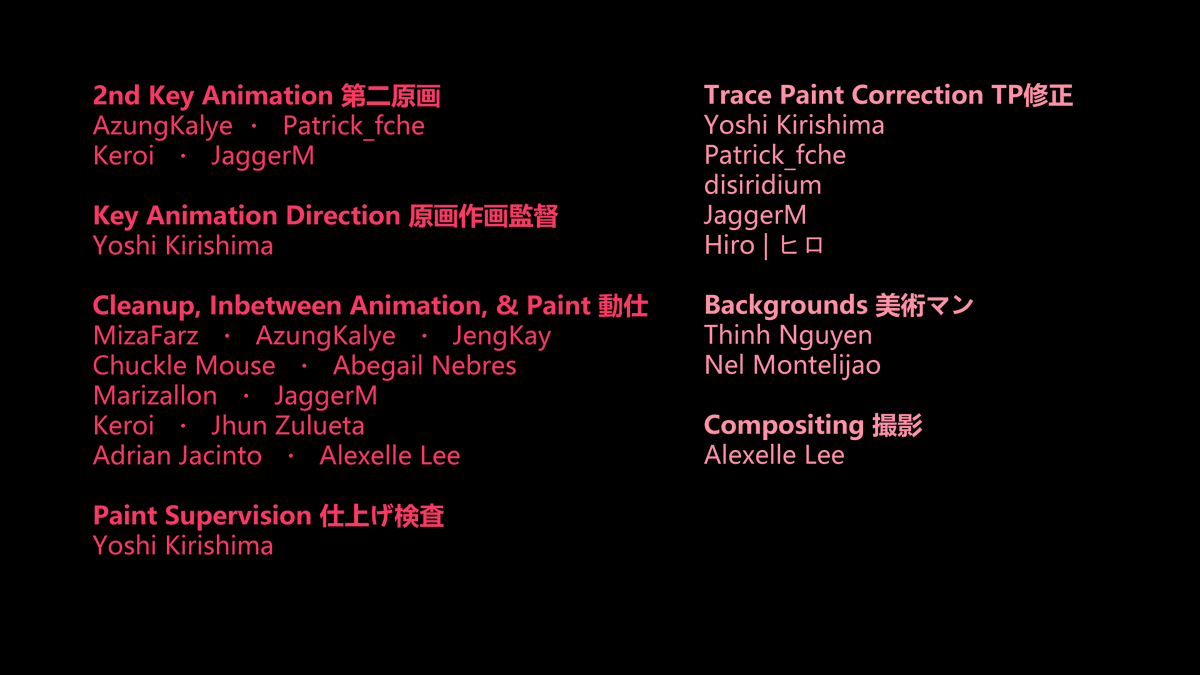 Animation Credits