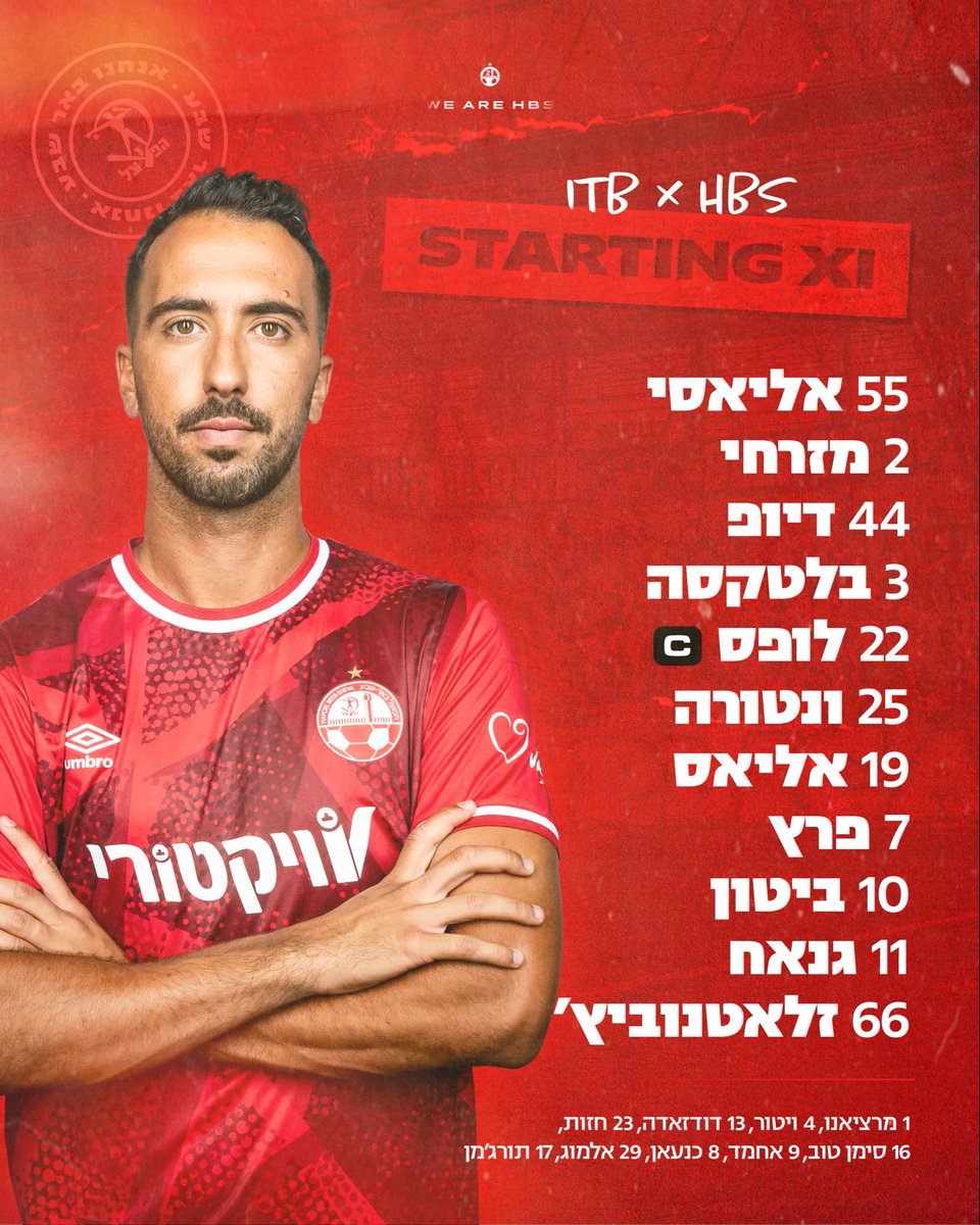 ההרכב שלנו הערב. בהצלחה ❤️