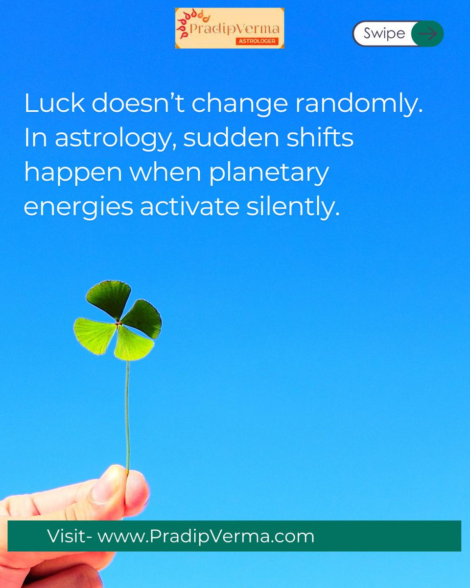 AstrologerPrad's tweet image. Why Your Luck Changes Suddenly Without Warning

Luck never changes randomly.
When planetary timing shifts, life can turn suddenly — opportunities open, delays end, and directions change overnight.
#LuckChange #AstrologyInsights #DestinyShift