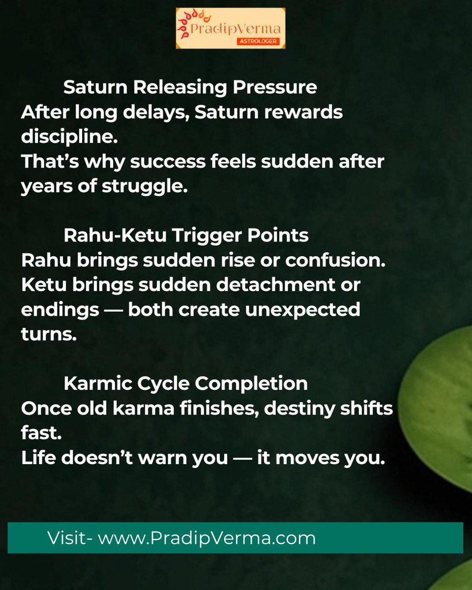 AstrologerPrad's tweet image. Why Your Luck Changes Suddenly Without Warning

Luck never changes randomly.
When planetary timing shifts, life can turn suddenly — opportunities open, delays end, and directions change overnight.
#LuckChange #AstrologyInsights #DestinyShift