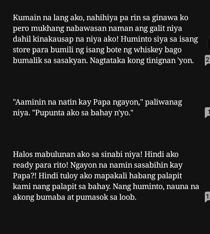 ceejthefangirl's tweet image. Restroom kiss?
Condo (intense &amp;amp; neck kiss)?
Call after tweet (Baby)?

After rewatching ep10, I realized I can let go of those cut scenes from the book.

EXCEPT THIS PART!

Coz when will we ever get a nanunuyong Avianna Rye Diaz sa nagseselos/tampo na si Larkin Olivier Sanchez? 😭