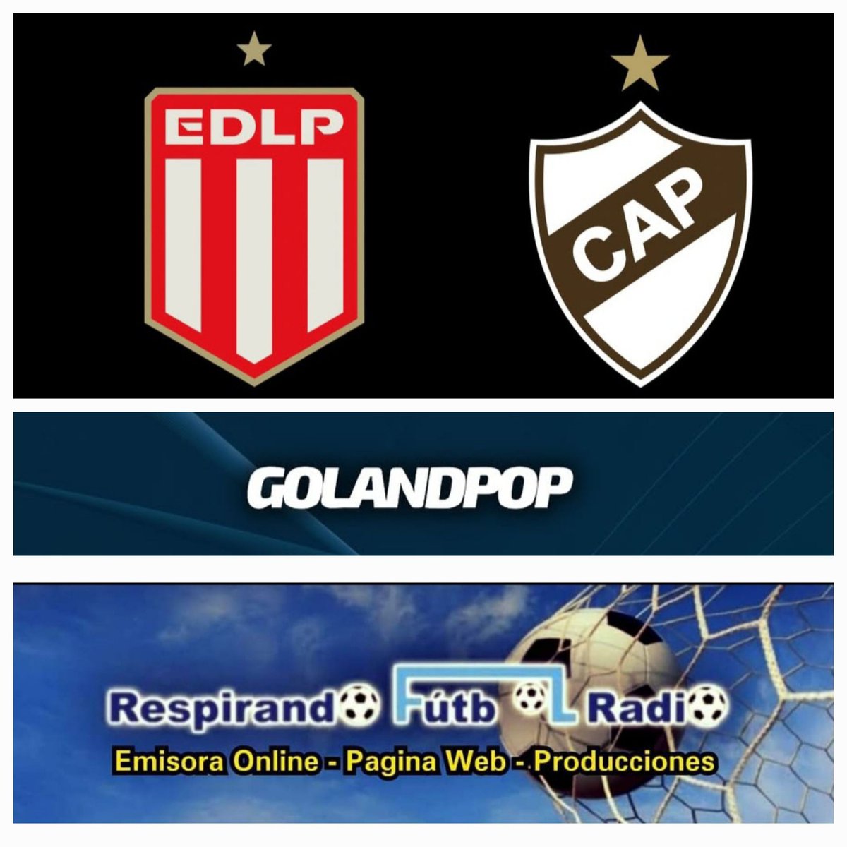 #EstudiantesLP #Platense #LPF 
Pasadas las 17y30 horas por #respirandofutbolradio a través de <a href="/golandpop/">GOLANDPOP 📻</a>