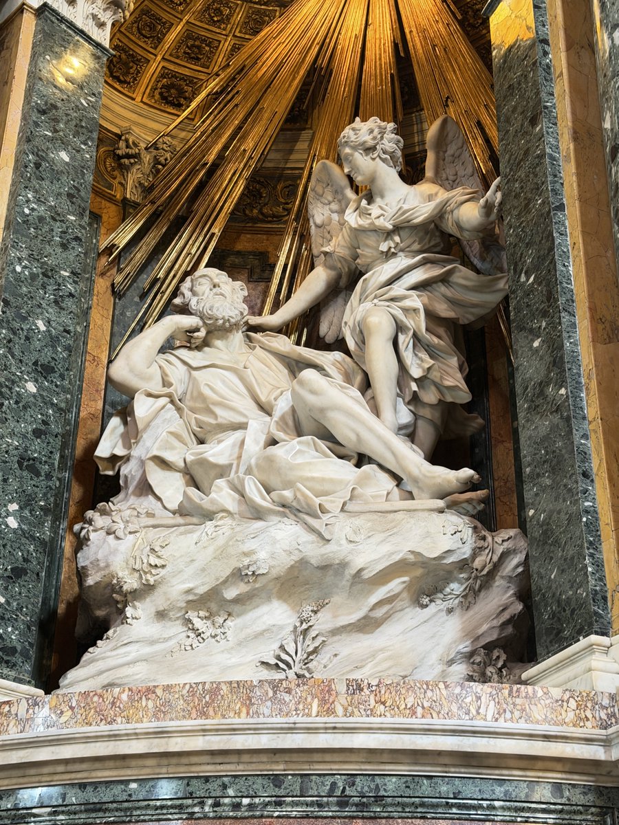 photoroma69's tweet image. #iraccontidelbinario2 - San Giuseppe. 
#Platform2 brought me today to Santa Maria della Vittoria in Rome. Everyone rushes to Bernini; few pause before Saint Joseph, the “silent saint.” In a dream, an angel delivers the news that changes his life forever: stay, protect, become a