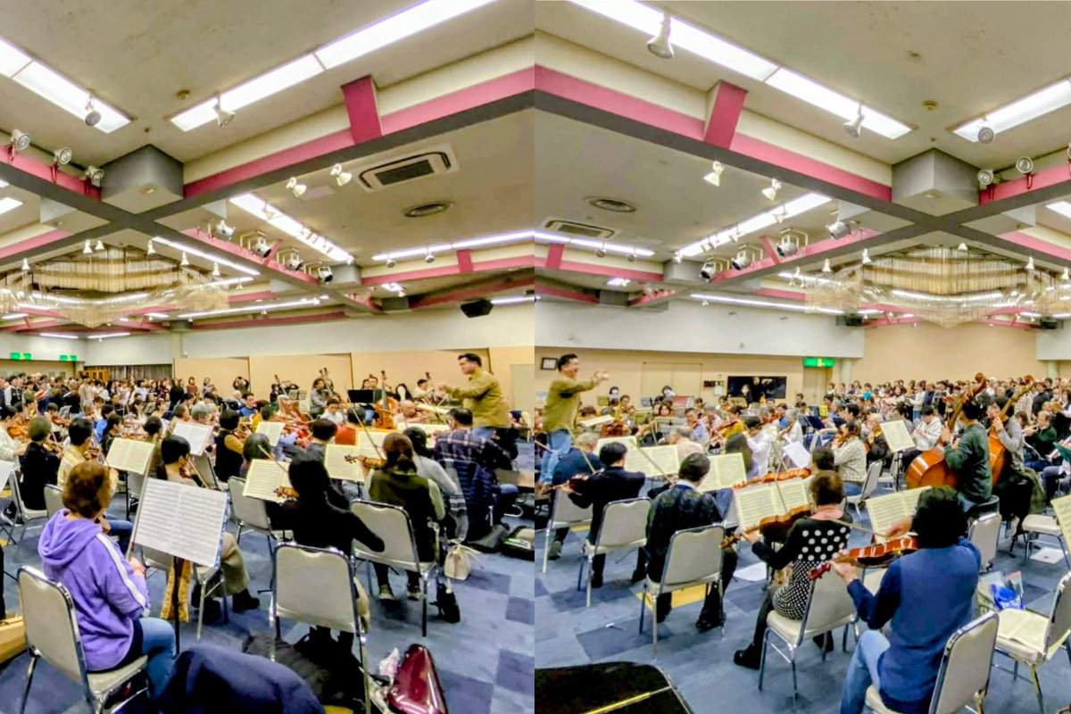 藤沢市民オペラ「第九」今日はオーケストラと合唱の初合わせ。それぞれに準備してきた想いが一つになる最高に嬉しい瞬間。緻密かつ壮大なベートーヴェンの音楽を求めて。皆さんと既に10年ご一緒していますが交響曲に取り組むのは初めて。オペラの時とはまた違う、熱気あふれるリハーサルでした🔥🔥🔥
