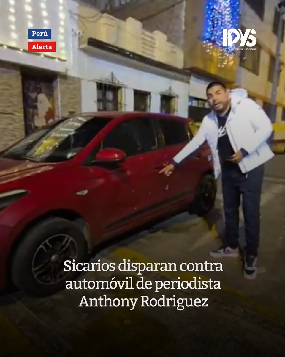 IPYS's tweet image. 🚨#ALERTA🇵🇪: Sicarios disparan contra automóvil de periodista Anthony Rodriguez de Prensa Callao TV.

Horas antes de lo ocurrido, el periodista había  denunciado actos de corrupción en el gobierno regional del Callao.

IPYS denuncia este grave atentado contra Anthony  Rodríguez,…