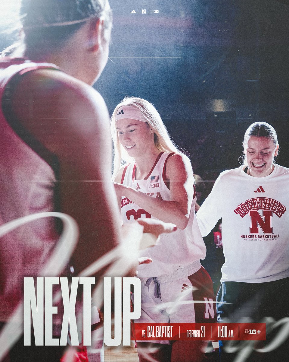 HuskerWBB's tweet image. Next up ➡️
