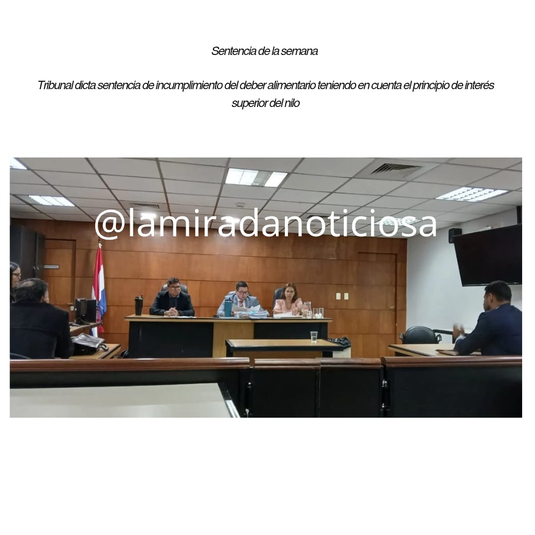 noticiosa_la's tweet image. Sentencia de la semana ⚖️

Tribunal dicta sentencia de incumplimiento del deber alimentario teniendo en cuenta el principio de interés superior del niño.

Lee el artículo
 lamiradanoticiosa.blogspot.com/2025/12/tribun…