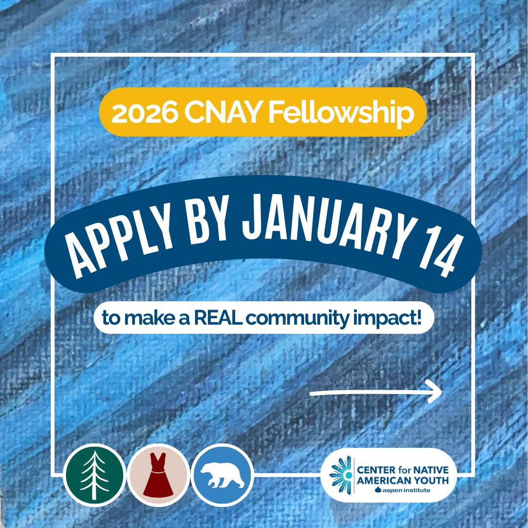 Center4Native's tweet image. Apply to be a 2026 𝑪𝑵𝑨𝒀 𝑭𝑬𝑳𝑳𝑶𝑾 by January 14 🗓️

Click through to learn more about the program, eligibility &amp;amp; how to apply. Which cohort do you want to join? Brave Heart, Remembering Our Sisters or CA Native Youth Collective?🌲❤️🐻

Link in our bio to get started 🔗